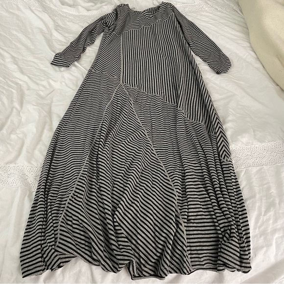 SOFT SURROUNDINGS SMALL Ryley Stripe Maxi Dress Stretch Diagonal Long Sleeve - Picture 3 of 9